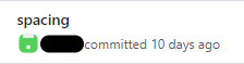 An image of a commit that simply says 'spacing'